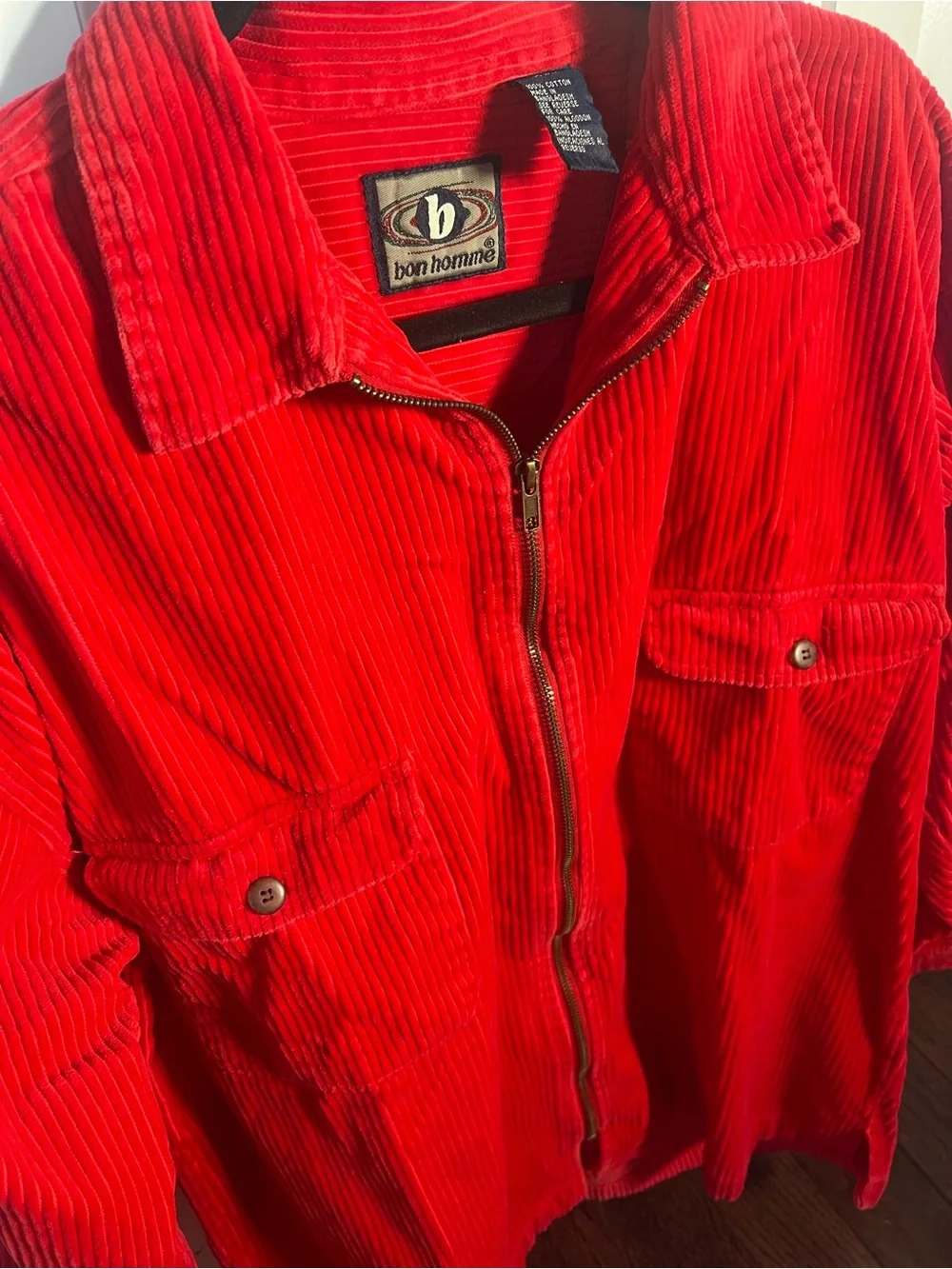 Bon Homme Red Corduroy Lightweight Shirt Jacket